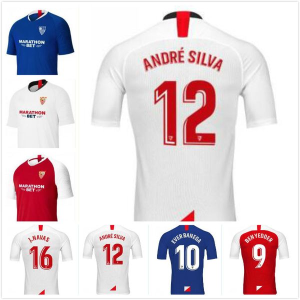 

men+kids kit 2019 sevilla soccer jerseys 19 20 fc home away third ever banega ben yedder geis j.navas yedder football shirt size s-2xl, Black;yellow