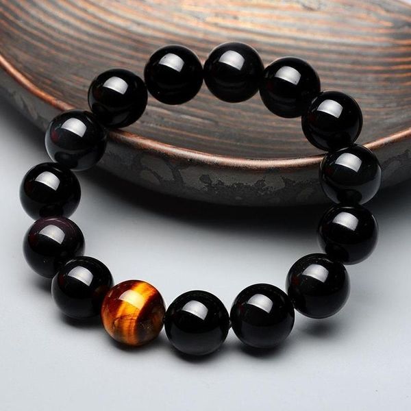 

men's women's jewelry tiger eye beads bangle bracelet new arrival, Black