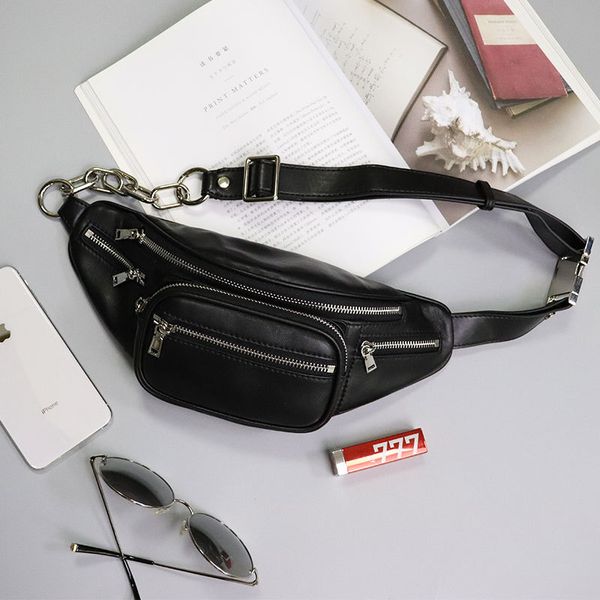 

2019 new fashion women's chest bag single shoulder chain oblique span bag