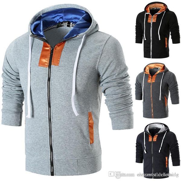 

mens cardigan designer hoodies autumn patchwork long sleeve skinny mens sweatshirts fashion mens clothing, Black