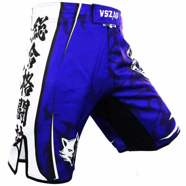 

vszap kickboxing shorts muay thai shorts boxing motion clothing cotton loose size training boxeo mens pants, Blue