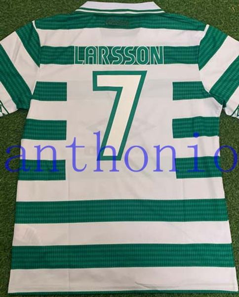 

celtic ретро 1998 1999 трикотажных изделий футбола home зеленый 2005/06 vintage футбол рубашки ларссон 7 ламберта viduka moravčík mjällby bl, Black;yellow