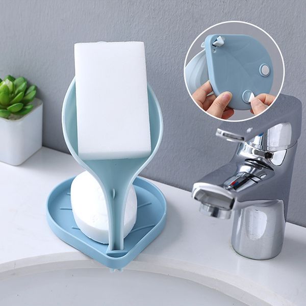 

leaf plastic soap dish bathroom accessories drain soap box shower soap holder draining kitchen sink sponge holder