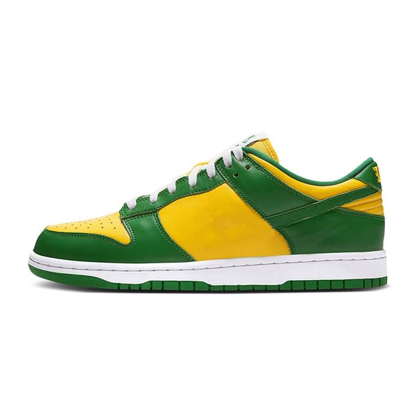 

new release brazil sb dunk low running shoes mens green yellow skateboard trainers women casual sneakers size 36-45, White;red