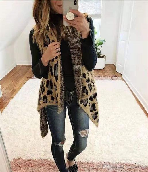 

женская дизайнерская осень кардиган свитера мода v шеи нерегулярные одежда женский повседневный leopard printed одежда, White;black