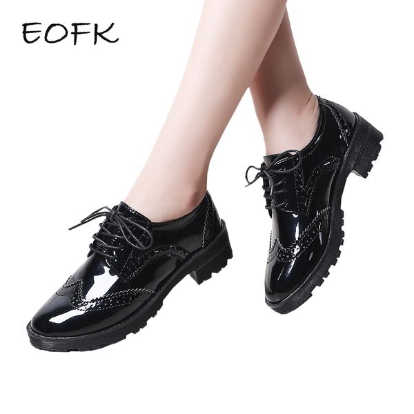black patent leather brogues womens