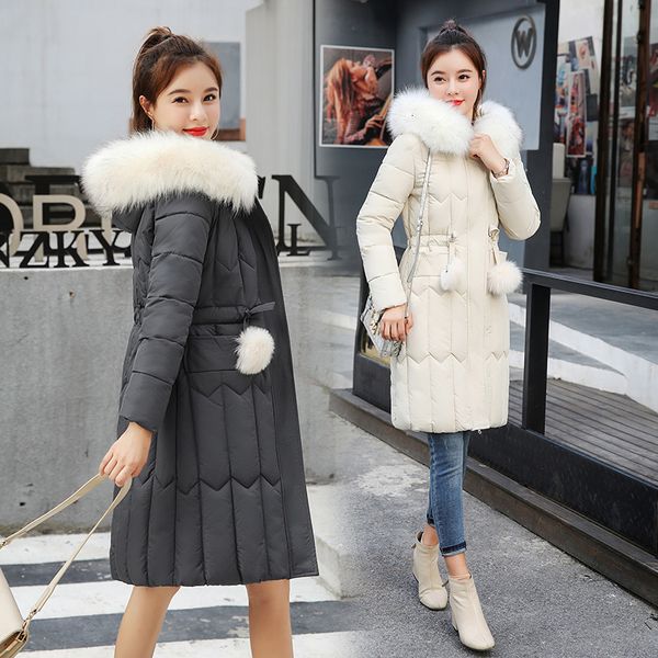 

yocalor warm winter jackets womens coats 5xl plus size long parka basic jacket outerwear snow wear hood cotton-padded, Black