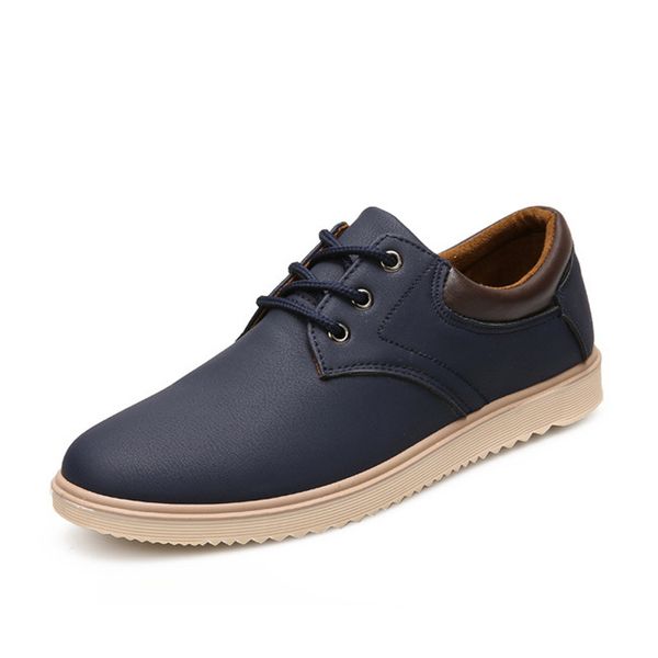 

new leather shoes men's flats oxfords shoes fashion men causal lace-up leather men sneaker oxford zapatos de hombre, Black