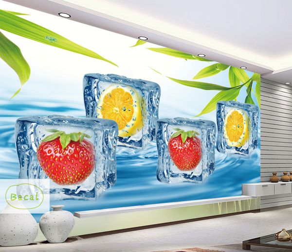 

bacal custom modern minimalist mural p wallpaper 3d ice block fruits wall mural abstract art wall paper bedroom decor
