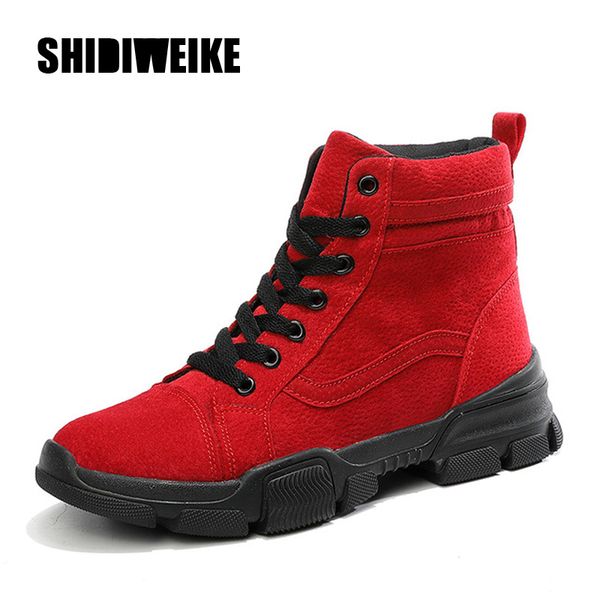 

2019 new autumn winter warm women snow boots woman pu leather fashion sneakers ladies short ankle boots female shoes j740, Black