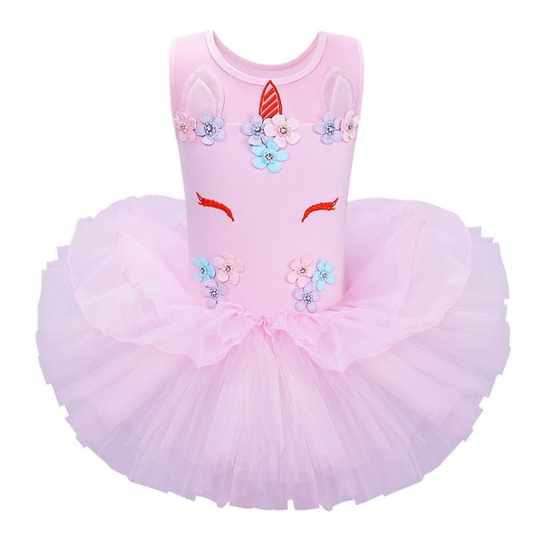 

baohulu toddler unicorn dress cotton ballet dance costume tutu dress, Black;red