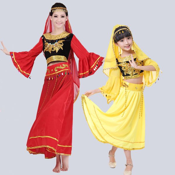

songyuexia 2019 new chinese folk dance clothing xingjiang dance costume national dress for woman /girl dancewear, Black;red