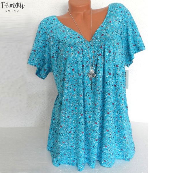 

new summer autumn women shirts v neck adjustable short sleeved shirts printed fashion clothing plus size 5xl blouses, White