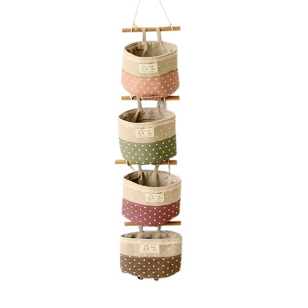 

4pcs отлично хлопок одежда висячие мусору сумка для хранения цветочные корзины сумка для хранения стене combination