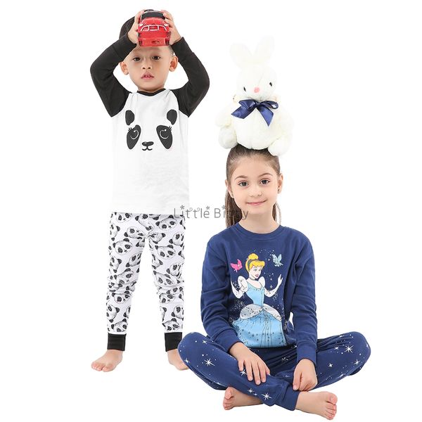 

Animal Cartoon Print Boys Panda Pajamas Sets Girls Princess Ballet Girls Pajama Children's Sleepwear Homewear Kids Girl Pajama