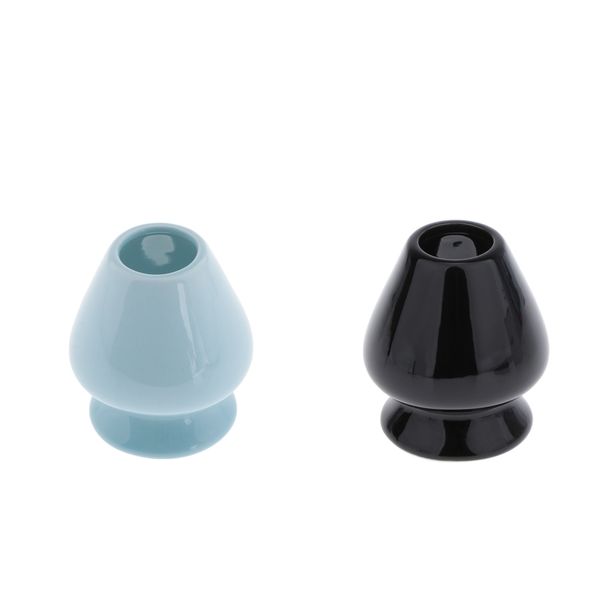

ceramic matcha whisk holder tea ceremony whisk stand bucket blue/black