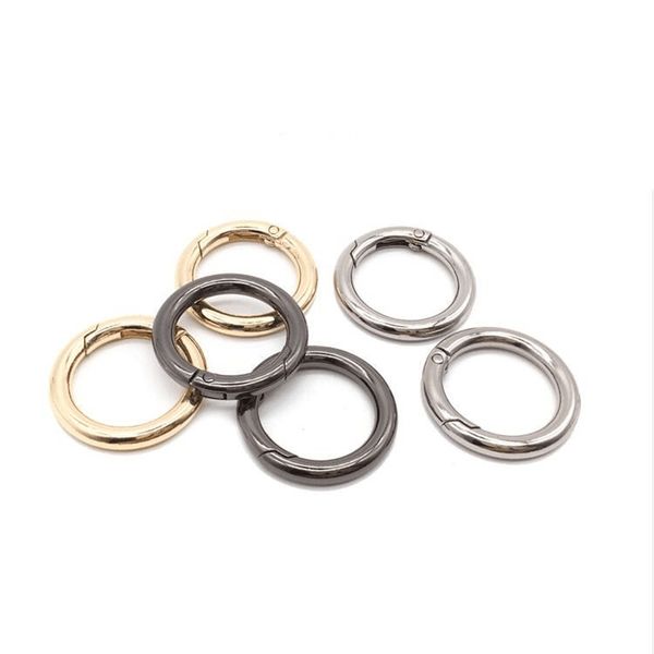 

5pcs/lot gold/silver zinc alloy spring o-ring buckles clips carabiner purses handbags round push trigger snap hooks hanging tool