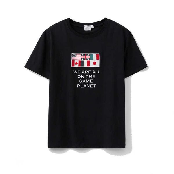 

new 20ss men t shirts fashion casual summer wear cotton shirt short sleeved 6 national emblems womens tees embroidery clothings, White;black