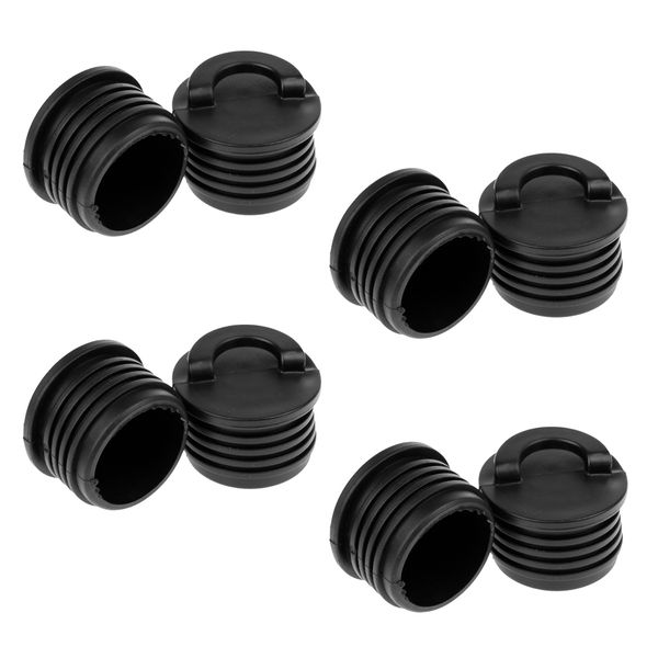 

8 pieces black kayak marine boat scupper ser bungs drain holes plugs