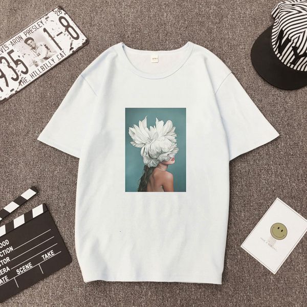 

women designer shirts womens designer clothes summer women new vogue aesthetics feather print t shirt women short sleeve tee shirt femme, White