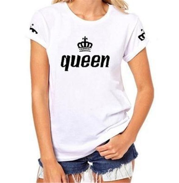 

Designer Queen Letter Print Woman Tshirt King Letter Print Man Tshirt Fashion Summer Couples Matching Clothes