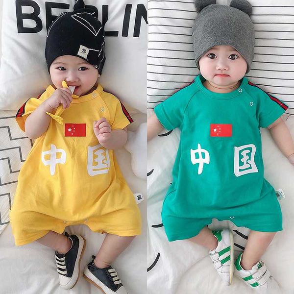 

80s китай спортивная летние платья kids сиамские одежды комбинезоны rompers мальчик девочка 0-2 yrs старый детская одежда тонкий 100% хлопок, Blue