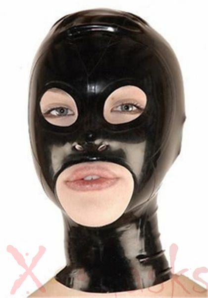 

anatomical black latex mask rubber mask rapture rubble hood female fetish masks customized catsuit costume
