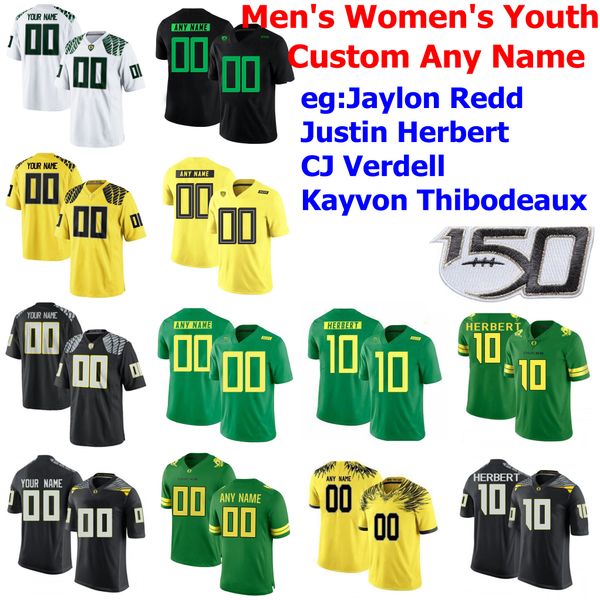 

custom oregon ducks college football jerseys kids youth jaylon redd jersey justin herbert cj verdell kayvon thibodeaux johnson iii stitched, Black