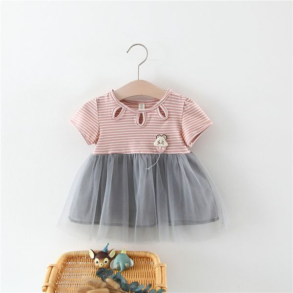 

2019 newborn kid children baby girls princess dress clothes striped tulle patchwork tutu princess party dress girl costume, Red;yellow