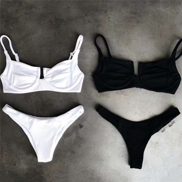 

designer swimwear designer bikini push up underwire bikini pieces swimsuit women white bikini bathing suits swim wear female biquini, White;black