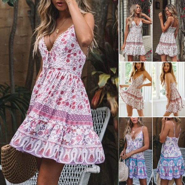 

женщины сексуальное лето boho глубокий v образным вырезом платье каждая вечеринка коктейль дамы сарафан спагетти ремень patchworkbeach плать, Black;gray