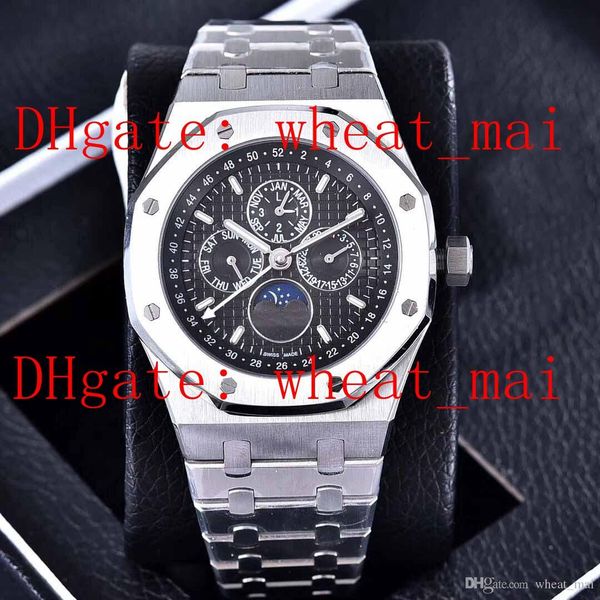 

Sfluxury men 039 7 needle multi functional mechanical watch 2813 movement platinum watch with 42mm 316l teel black urface men 039 w