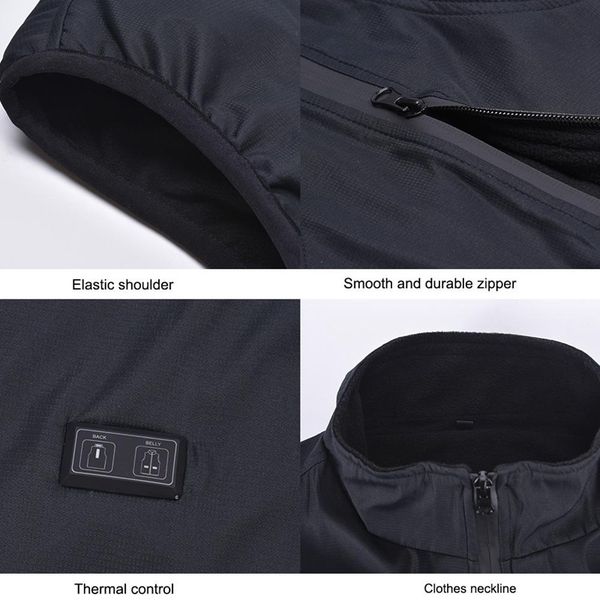 

электрический теплый жилет 3 третья передача температура usb отопление жилет зимняя термальная кемпинги теплая лыжная куртка открытый футбол, Gray;blue