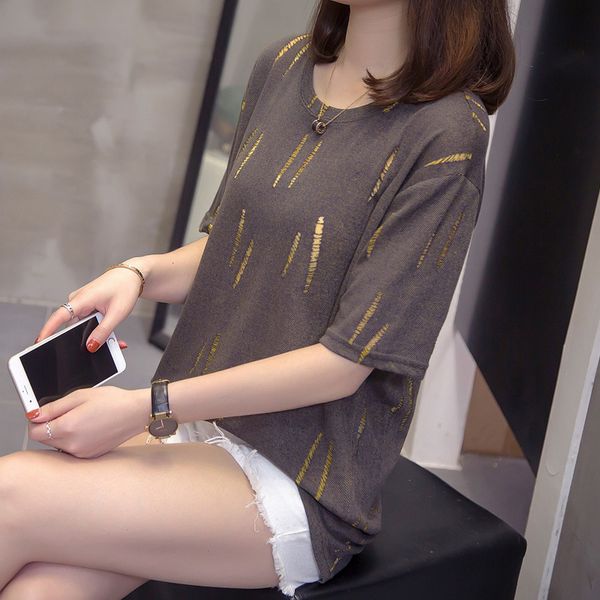 

плюс размер отверстия вершины и тройники 2020 лето женщины модные повседневный сыпучие tshirt негабаритные с коротким рукавом корейский ulzz, White