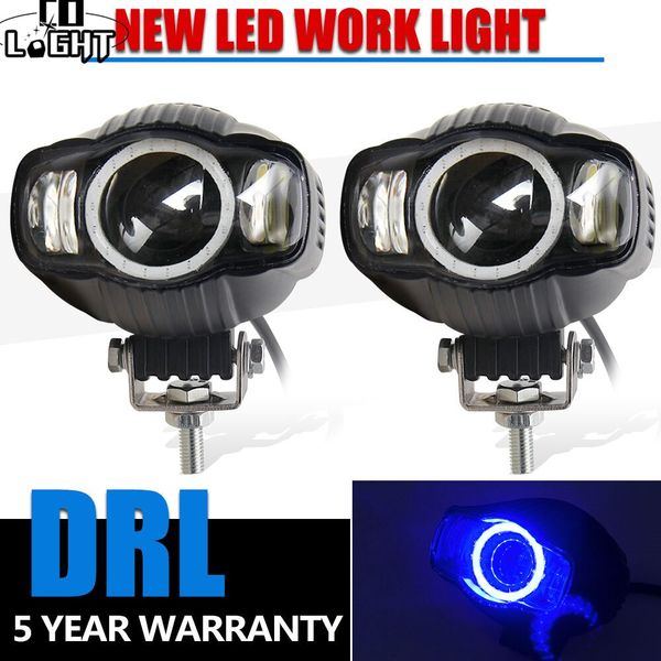 

25w 3000lm led work light 12v blue drl led spot driving fog lamp for harley bmw honda lada motorcycle uaz 9v-85v 6500k