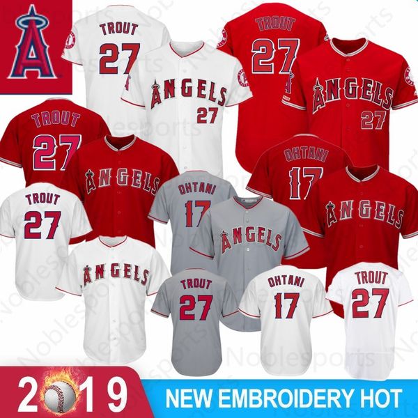 

Mens Los Angeles Jersey Ange 17 Shohei Ohtani 27 Mike Trout Cool Base Flex Base Baseball Jerseys size m-xxxl