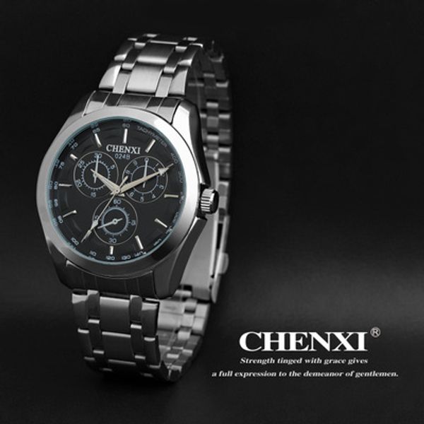 

chenxi classic brand men's watch luxury durable business quartz watch waterproof factory direct supply wholesale explosion, Slivery;brown