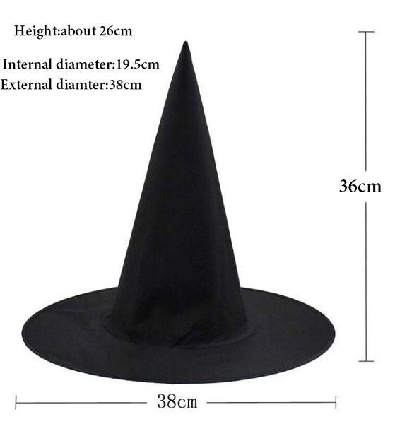 Partito poco costoso del costume di Halloween nero strega cappelli Promozione fredda dei bambini dei bambini adulti Oxford costume del partito puntelli Cap all'ingrosso DHL LIBERA