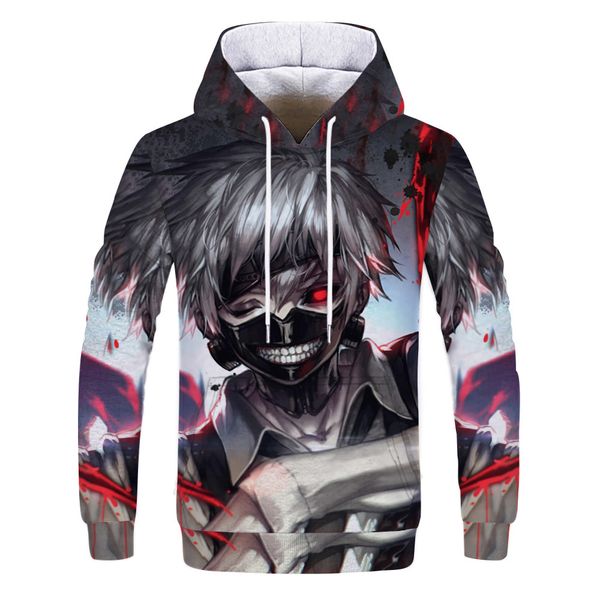 

mens designer new hat naruto 3d digital printing hoodie, Black
