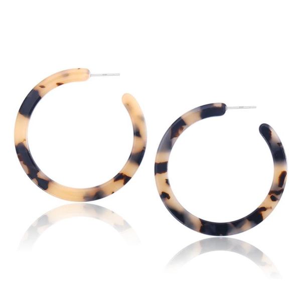 

2020 round acrylic leopard acetic acid earrings fashion statement earrings for women jewelry, Golden;silver
