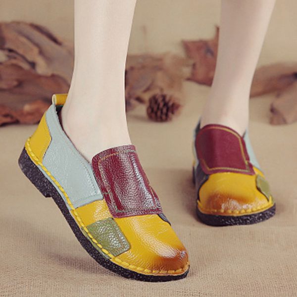 

woman mixed colors flats ladies comfortable loafers women casual mom shoes female slip on women's footwear plus size 44, Black