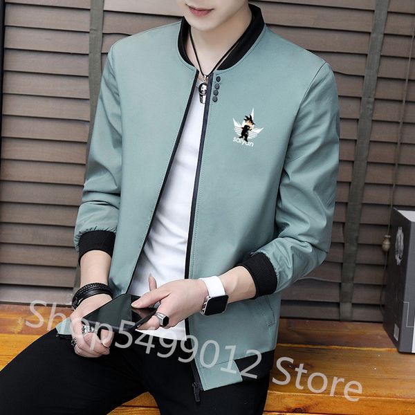 

japanese cartoon wu kong printed new brand mens casual jacket large size men pilot bomber jacket hip hop male asian size m-4xl, Black;brown