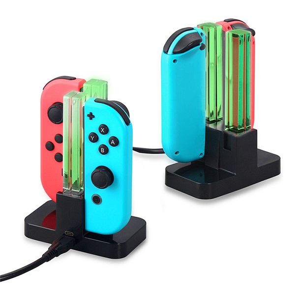 

4 in 1 controller charger for nintendo switch 4 joy-con controllers charging cradle dock station led indication charger stand hot