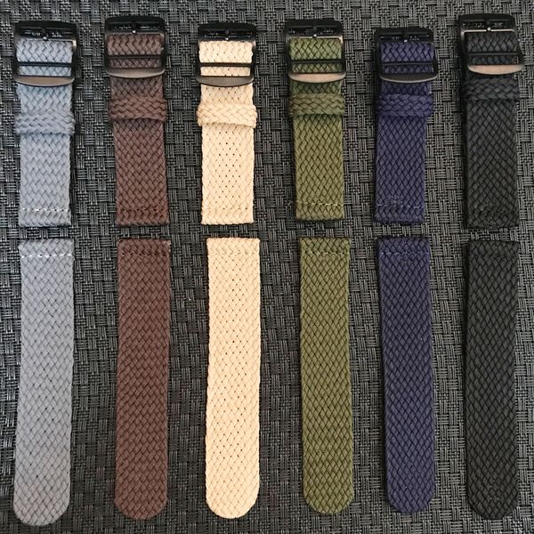 

nylon woven watch band colorful replacement buckle strap for perlon watchband 20 22mm for huami amazfit pace bracelet 22m, Black;brown