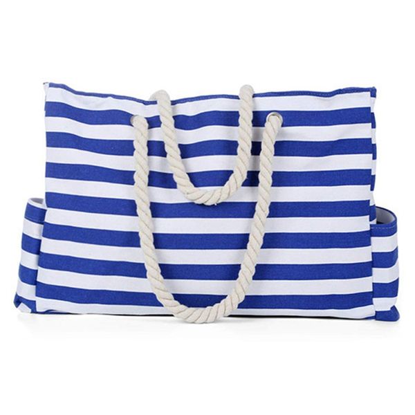 

beach bag, 55.88 cm long x 38.10 cm x width 15.24 large canvas beach bag with zipper and pocket