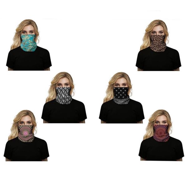 Leopar Sihirli Eşarp Maske Çita Baskı Yüz Maskesi Dijital Baskı Bisiklet Açık Spor Çok Fonksiyonlu Şapkalar Sihirli Bandanalar