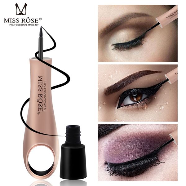 

miss rose very fine black eyeliner liquid not easy to smudge waterproof long-lasting quick-drying eyeliner ring shape makeup pen