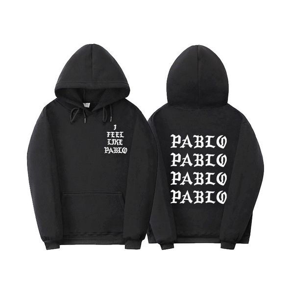 

fashion mens designer hoodie mens sweatshirt po casual shirt hip hop street style pablo, Black