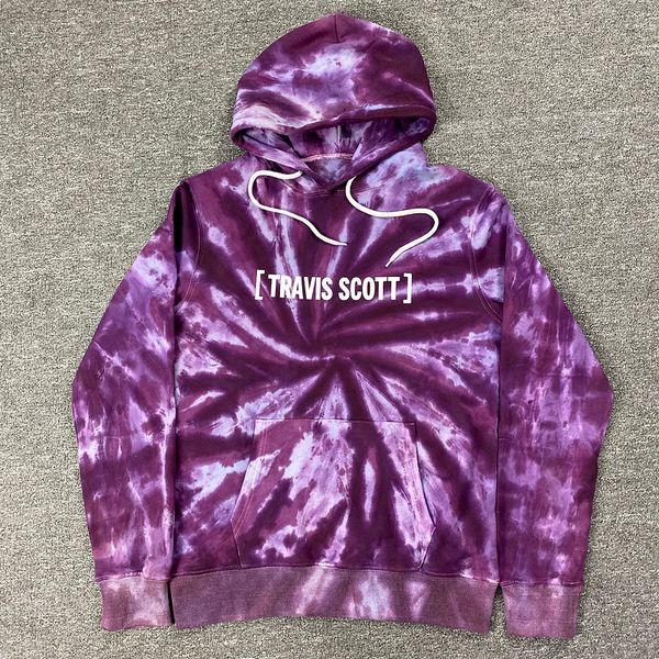 

logan purple tie-dye hoodie purple tie-dyed high street rap hooded sweater, Red