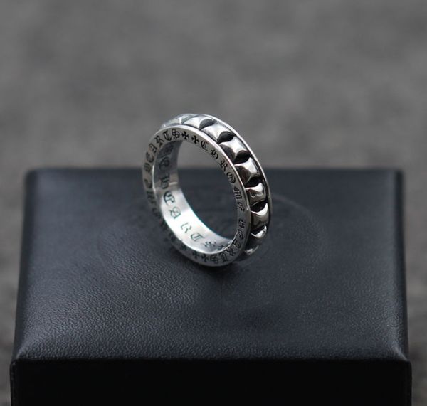 

925 sterling silver rings trend personality jewelry punk style mens and womens lovers gift hip hop cross style luxury designer jewelry 0018, Golden;silver